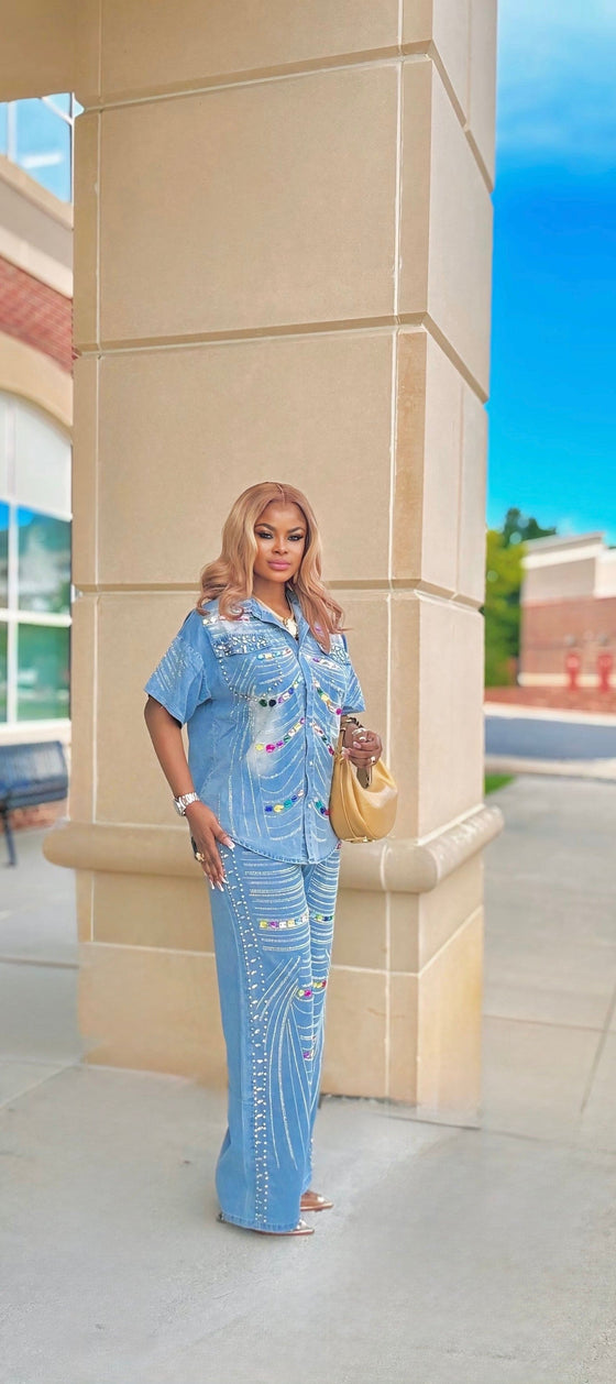 Luxury Gemstone Denim Set
