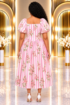 THE BLOOM STRIPE CORSET MIDI DRESS(Pink)