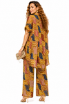 Golden Wave High-Low Palazzo Set