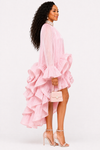 PREORDER - ROYAL CASCADE RUFFLE HIGH-LOW DRESS(pink)