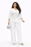 Celeste Embellished Palazzo Pant Set(white)