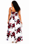 The Scarlet Bloom Corset Midi Dress