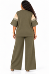 PREORDER 22 OLIVE 2- PIECE  KNIT PANT SET