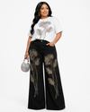 Midnight Bloom Stretch Denim Set
