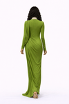 Sculpted Drape Luxe Maxi Dress(Lemon)