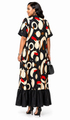 Iconic Flow Maxi Dress – Cocoa Luxe Print