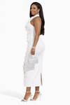 Ivory Bloom Illusion Bandage Dress