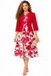 Ruby Garden Jacket Dress Set(Red/white)