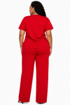 Royal Luxe Crystal Pant Set(Red)