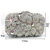 PREORDER- Celestial Bloom Crystal Clutch — Iridescent Silver