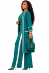 PREORDER 19 GREEN 3-PIECE  KNIT PANT SET