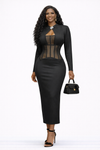 Midnight Illusion Sculpt Luxe Bodycon Dress