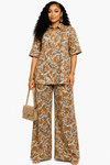 Golden Blossom Keyhole Pant Set