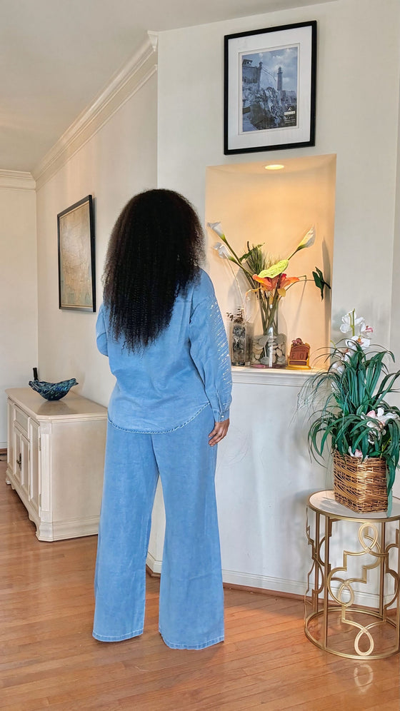 Crystal Glow Denim Set(LT WASH)