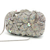 PREORDER- Celestial Bloom Crystal Clutch — Iridescent Silver