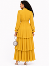 Serenity Layers Maxi Dress(Mustard)