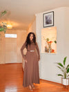 Mocha Turtleneck Flowy Maxi