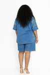 Starburst Sequin Denim Short Set