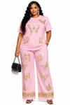 Golden Butterfly Luxe Pant Set(pink)