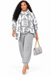 PREORDER 29- GRAY  2- PIECE  JOGGERS KNIT PANT SET