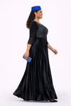 Luxury Velvet Peplum Dress(Black)