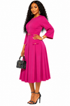Sophisticated Grace Midi Dress(pink)