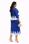 Regal Lace Trim MIYAKI DRESS(Blue)