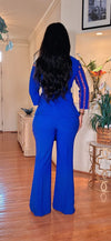 RHINESTONE 2PIECE PALAZZO PANT SET(ROYAL BLUE)