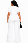 Golden Glam Fringe Pant Set(white)