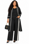 PREORDER 19 BLACK 3-PIECE  KNIT PANT SET