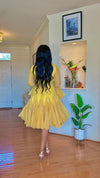 Golden Yellow Ruffle Luxe Dress