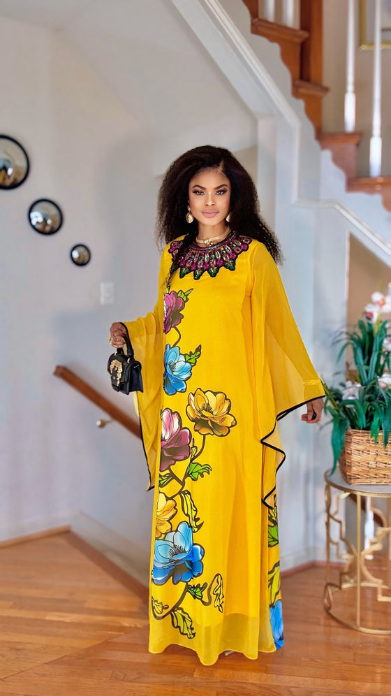Sunshine Bloom Floral Kaftan