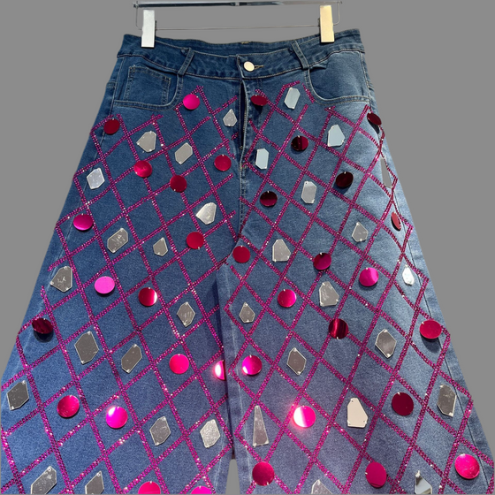 Mirror Glam Wide-Leg Denim(BOTTOM)