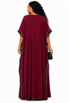 Safari Luxe Leopard Kaftan(Wine)
