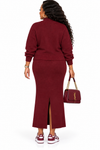 PREORDER 14 – WINE KNIT SKIRT SET