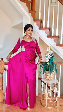  Fuchsia Luxe Draped Dress.