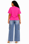 Luxe Utility Denim Cargo Set(Pink)