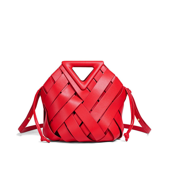 Woven Geometric Handle Bag