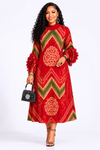 Royal Ember MIYAKI Midi Dress(Red)