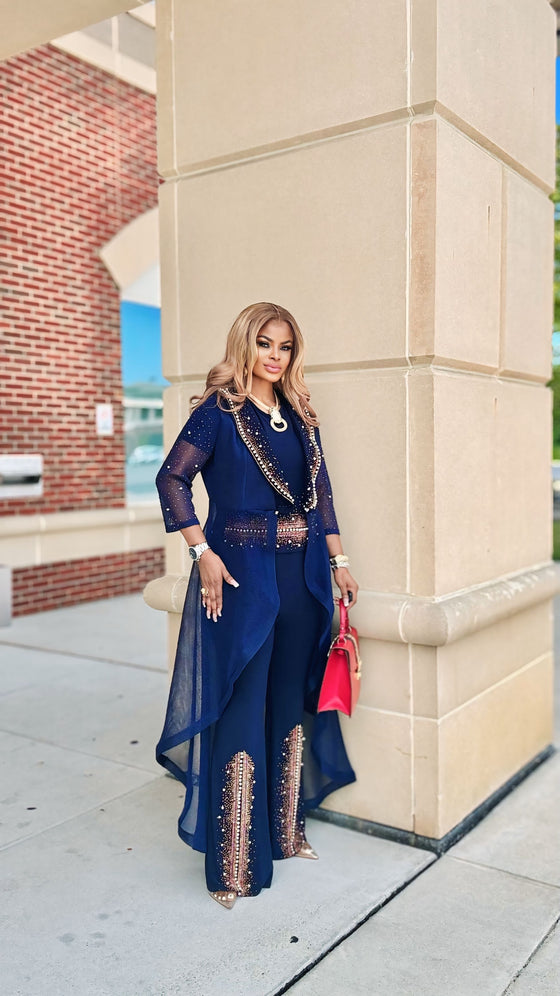 Royal Navy Rhinestone 3-Piece jacket Set ✨