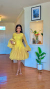 Golden Yellow Ruffle Luxe Dress