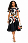 Modern Art Elegance Midi Dress