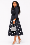 Royal Elegance Jacket & Midi Dress Set(Black)