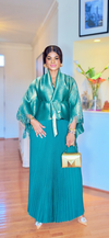 Emerald Luxe MIYAKI Pleated Skirt Set