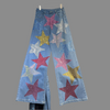 Rainbow crystal Superstar Wide-Leg Denim(Bottom)