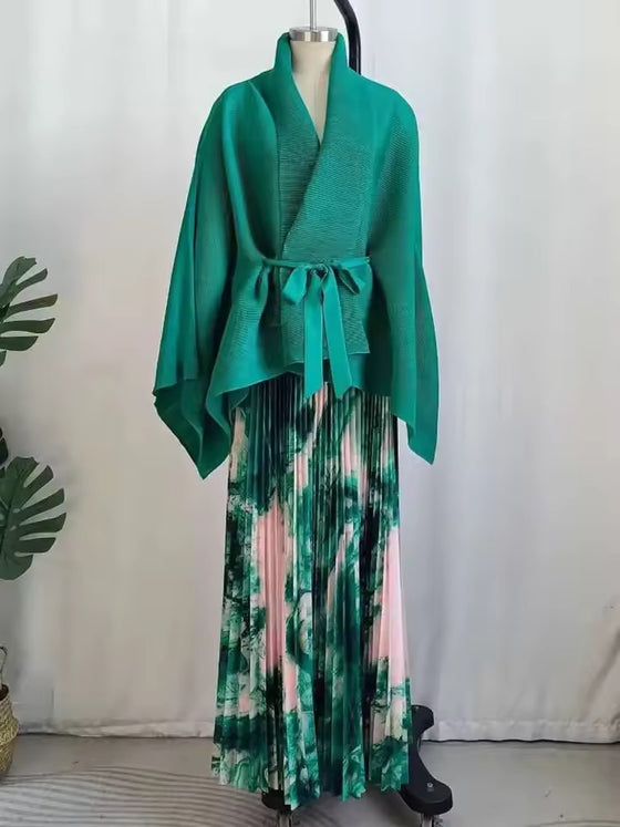 multiple colors MIYAKI skirt set