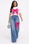Pretty Bow Chic Stretch Denim Set