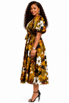 Timeless Charm Wrap Midi Dress(Multi Color )