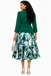 Royal Elegance Jacket & Midi Dress Set(Green)