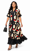 Iconic Flow Maxi Dress – Cocoa Luxe Print